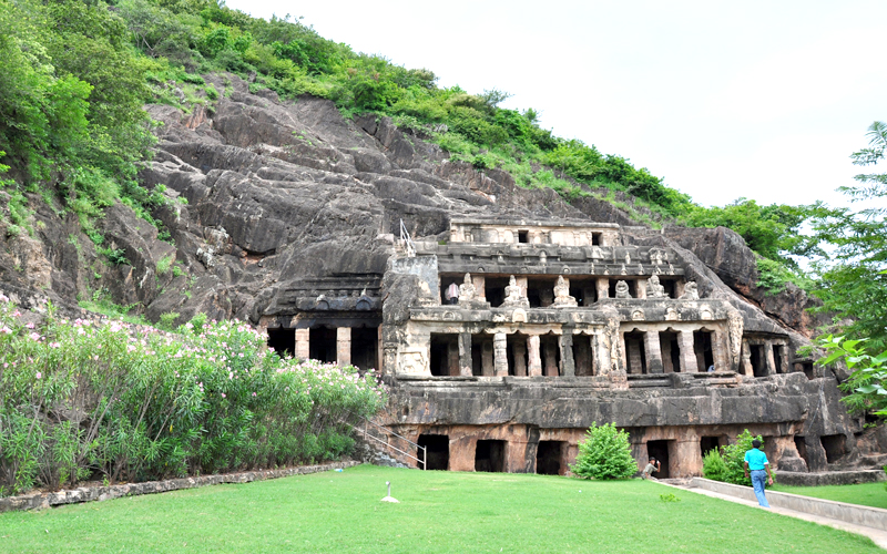 undavalli caves in guntur india